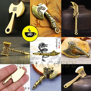 Tượng đồng - long đao búa kiếm rìu răng nanh bút cờ lê - làm móc khoá phong thủy