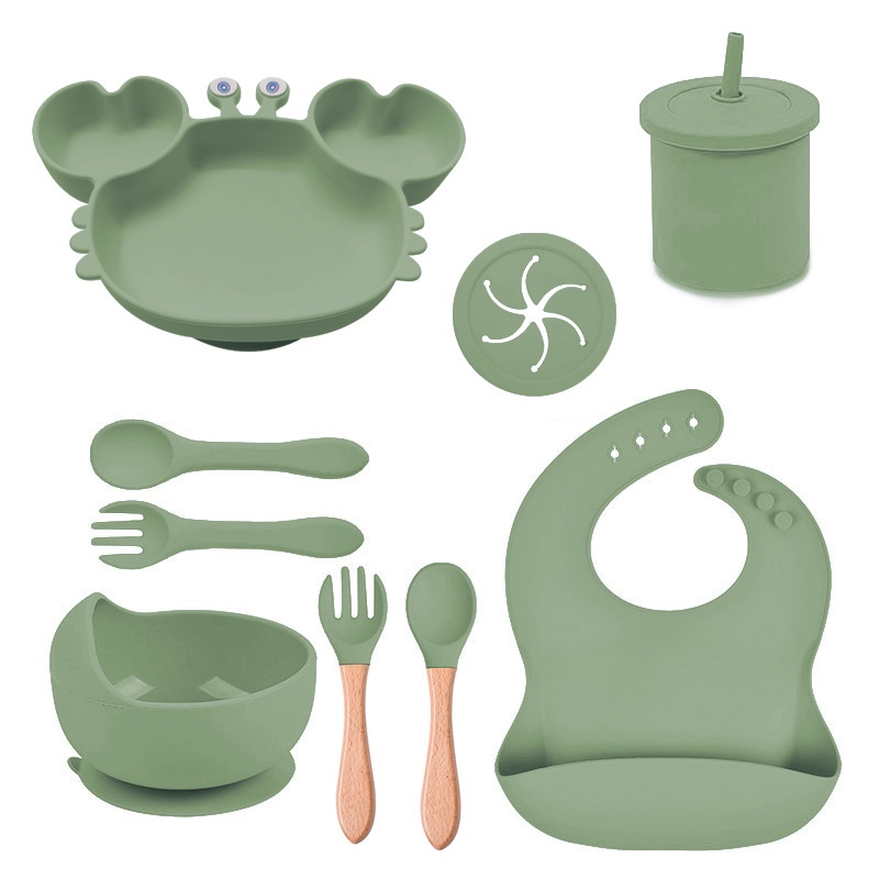 Bộ Dụng Cụ Ăn Bằng silicone Cho Bé Sơ Sinh