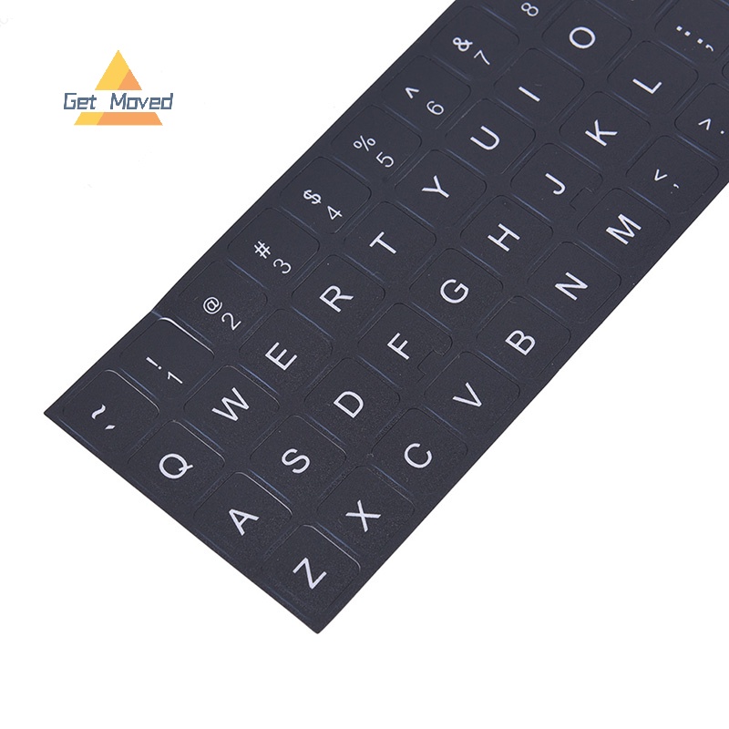 Miếng Dán Thay Thế Cho Bàn Phím Máy Tính laptop In Chữ Tiếng Anh > Màu Trắng Đen
