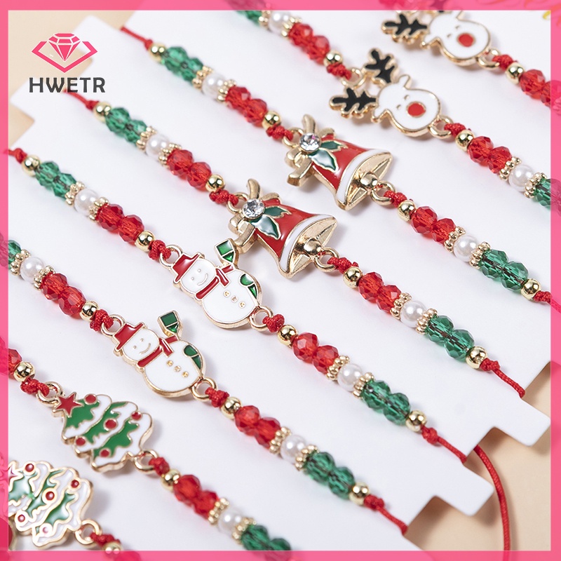 Bộ 12 Vòng Đeo Tay Giáng Sinh Dễ Thương Cho Bé Mới