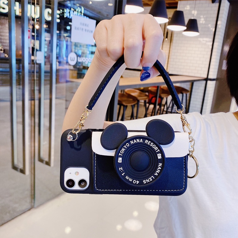 Ốp Điện Thoại Hình Máy Ảnh minnie mickey 3d Cho iphone 15 14 13 pro max 5 5s 5se 6 6s 7 8 plus xs max xr 11 12