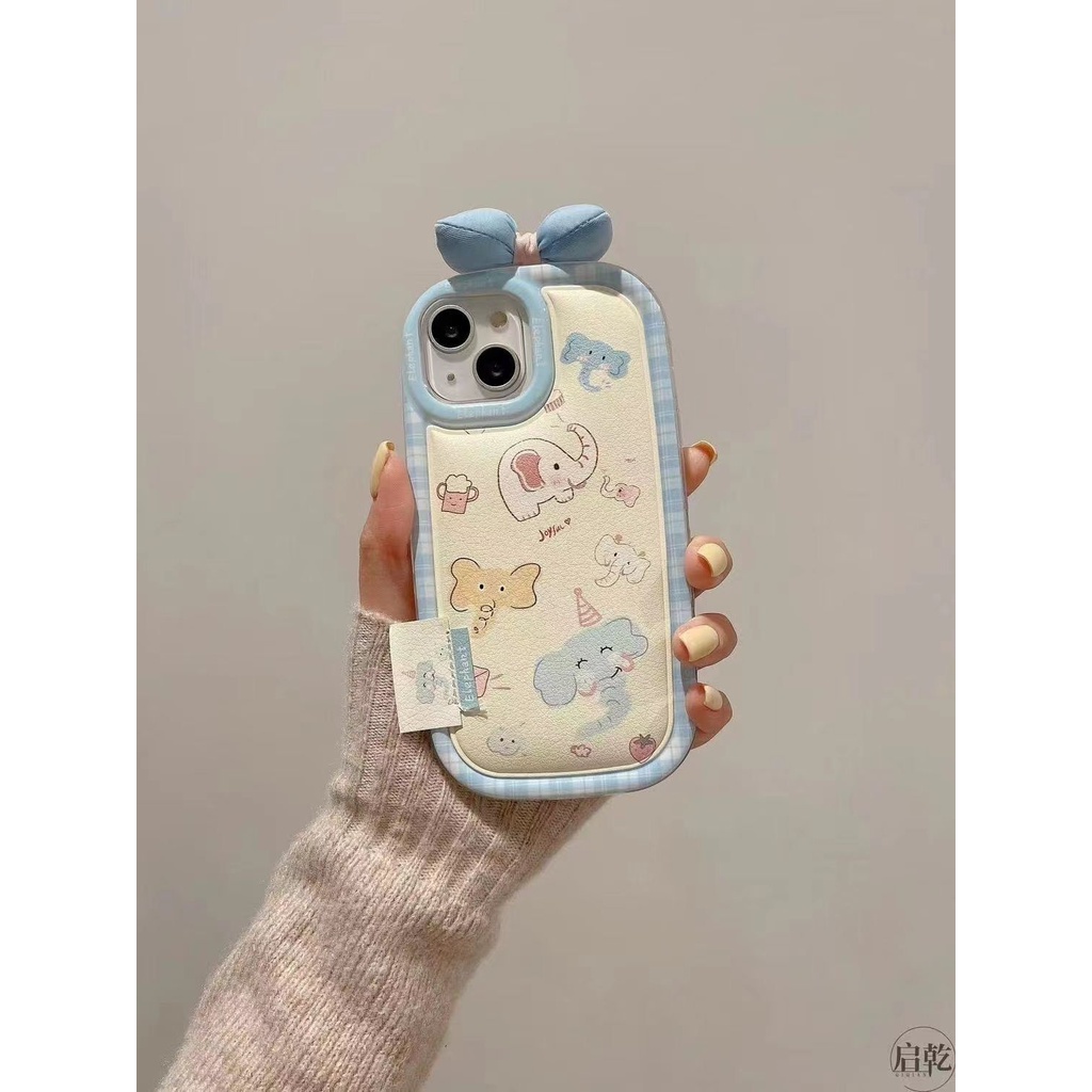 Bao Da Điện Thoại Chống Rơi Họa Tiết Chú Voi Dễ Thương Dành Cho Iphone 15 Pro Max 14 13 / 12 11 15 Pro 14 Pro Ốp