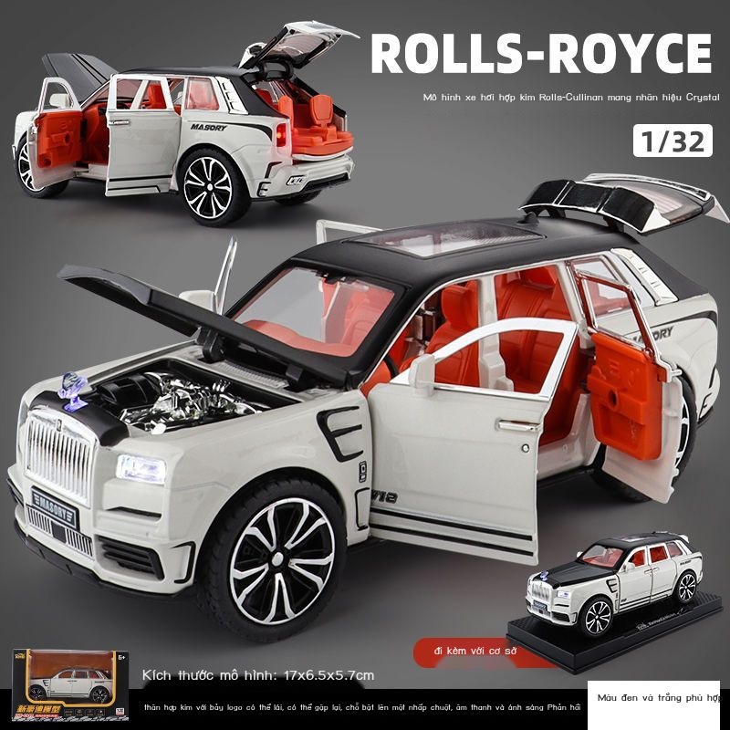 1:32 Rolls-Royce Cullinan Masari SUV mô hình ô tô  âm thanh và xe đồ chơi ánh sáng tặng kèm ô tô