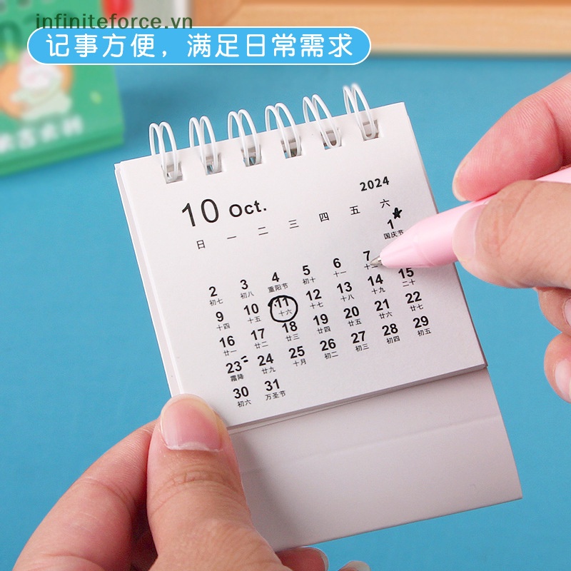 Lịch Để Bàn 2024 mini Dễ Thương Dùng Trang Trí Văn Phòng / Trường Học