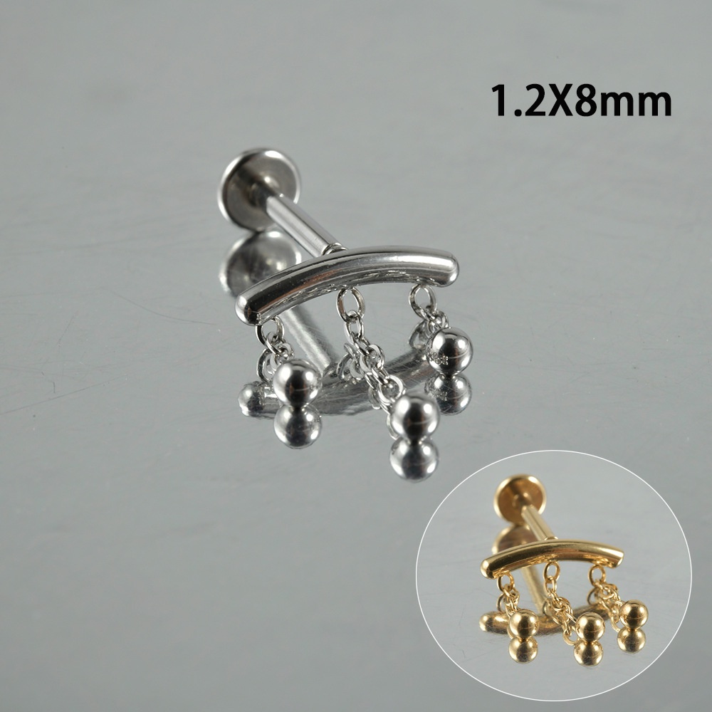 1 Khuyên Xỏ Cơ Thể Bằng Thép Không Gỉ Hình Ngôi Sao Năm Cánh Thời Trang 16g