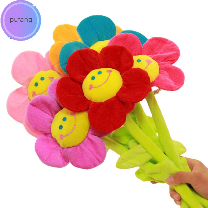 Pufang Đồ Chơi Khóa Rèm Cửa Hình Hoa Hướng Dương Mặt Cười Nhồi Bông Có Thể Uốn Cong Trang Trí Nhà Cửa vn
