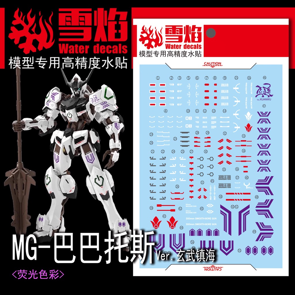 Decal nước Gundam MG Barbatos 4th Form XUEYAN Model Water Sticker MG-86
