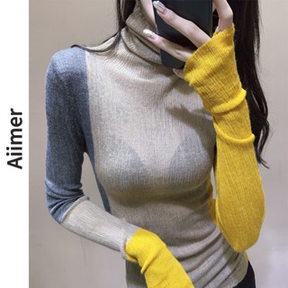  Áo Thun Cổ Cao Màu Khối Cỡ Lớn Thời Trang Thu Đông Cho Nữ 