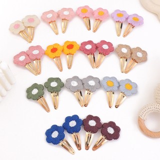 Set 2 kẹp tóc thêu hoa dễ thương cho bé gái