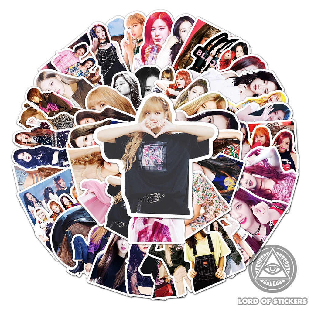 Set 52 Hình Dán BLACKPINK Sticker Cute Ban Nhạc Kpop Chống Thấm Nước Trang Trí Mũ Bảo Hiểm, Laptop, Ván Trượt, Vali, Sổ