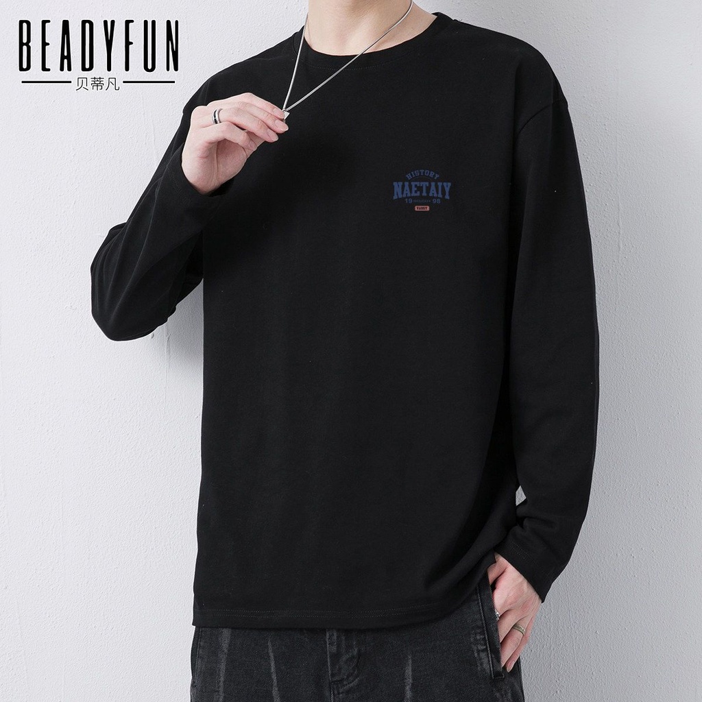 Áo Thun Tay Dài Cổ Tròn Dáng Rộng In Họa Tiết Thời Trang Xuân Thu Cho Nam