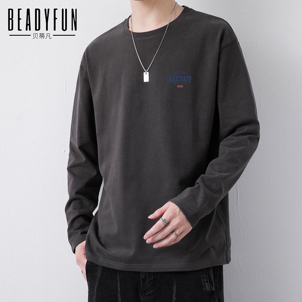 Áo Thun Tay Dài Cổ Tròn Dáng Rộng In Họa Tiết Thời Trang Xuân Thu Cho Nam