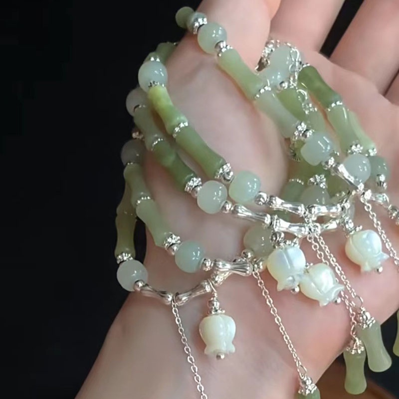 Vòng Đeo Tay Bằng Tre Thiết Kế Hình Hoa Lan Chuông Phong Cách Trung Hoa Mới Cao Cấp Có Thể Điều Chỉnh Làm Quà Tặng Cho Bạn Gái