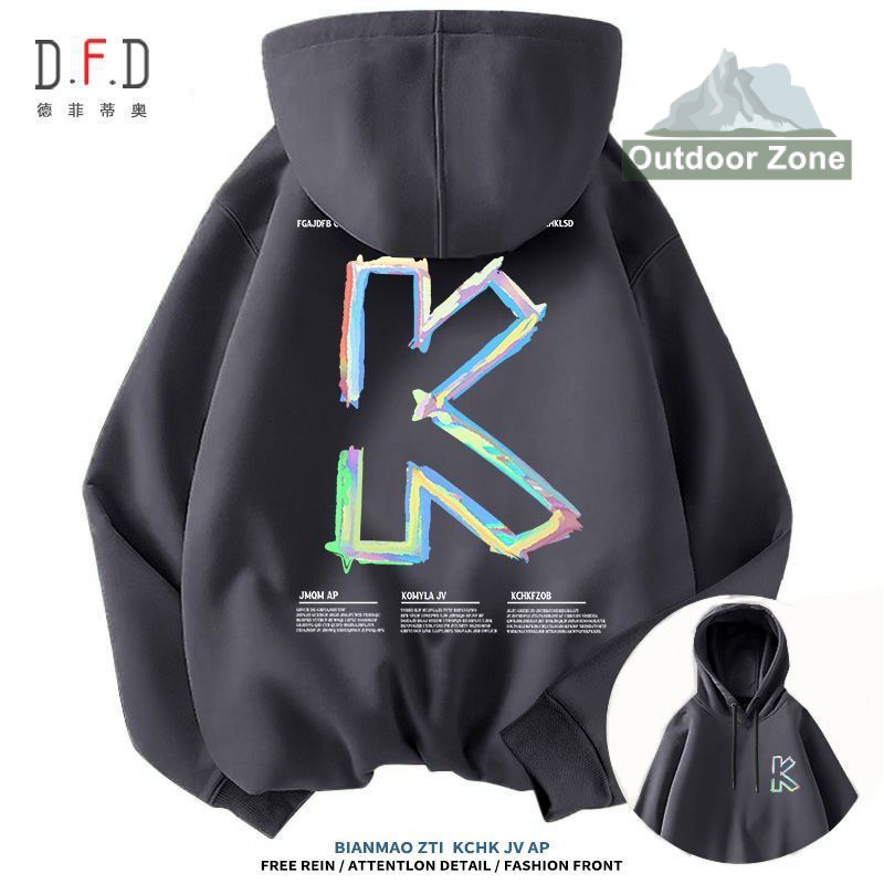 Áo hoodie Màu Đen Thời Trang Thu Đông Cho Cặp Đôi