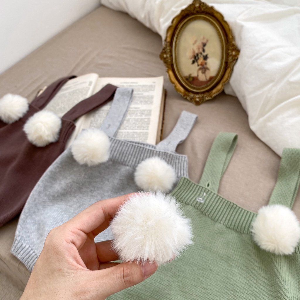 Onesie Áo Liền Quần Hai Dây Màu Trơn Thời Trang Dành Cho Bé Gái Sơ Sinh 0887