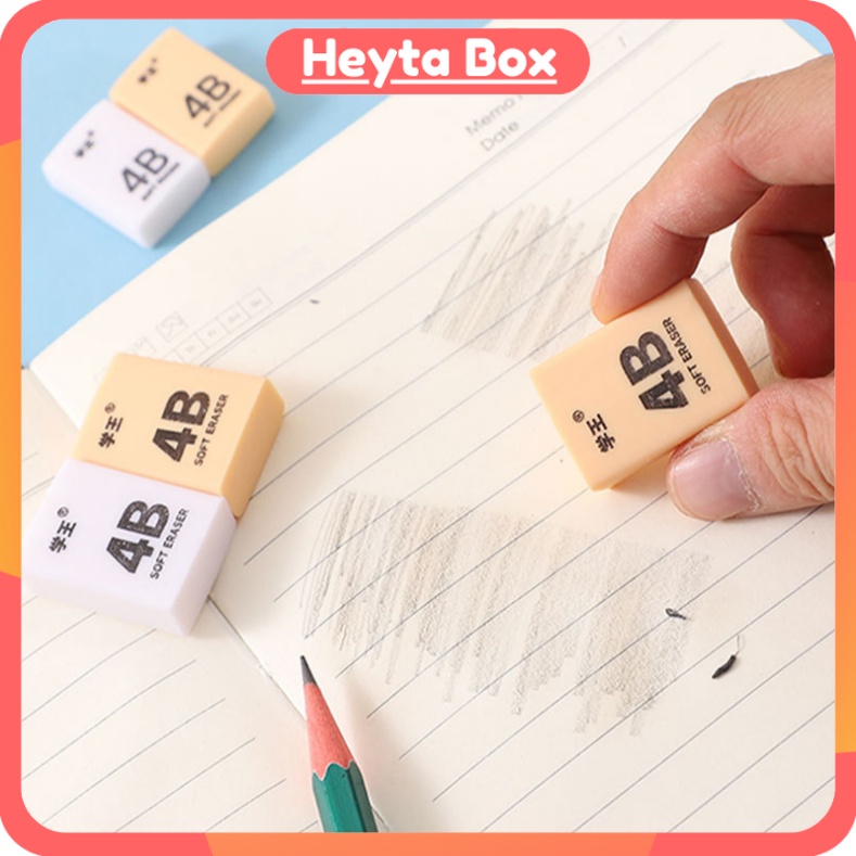 Gôm tẩy chì 2B 4B Heytabox Tẩy bút chì ít vụn sạch không rách giấy dụng cụ văn phòng phẩm  - T3