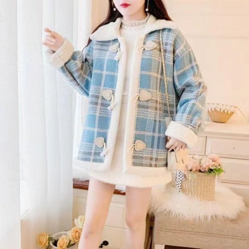 Áo Khoác Lông Cừu Một Mảnh Thời Trang Thu Đông Cho Nữ