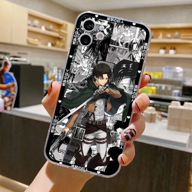 Ốp lưng iphone cạnh vuông Levi manga Anime Attack On Titan Nhật Bản 8plus/x/xs/11/12/pro/max/plus/promax