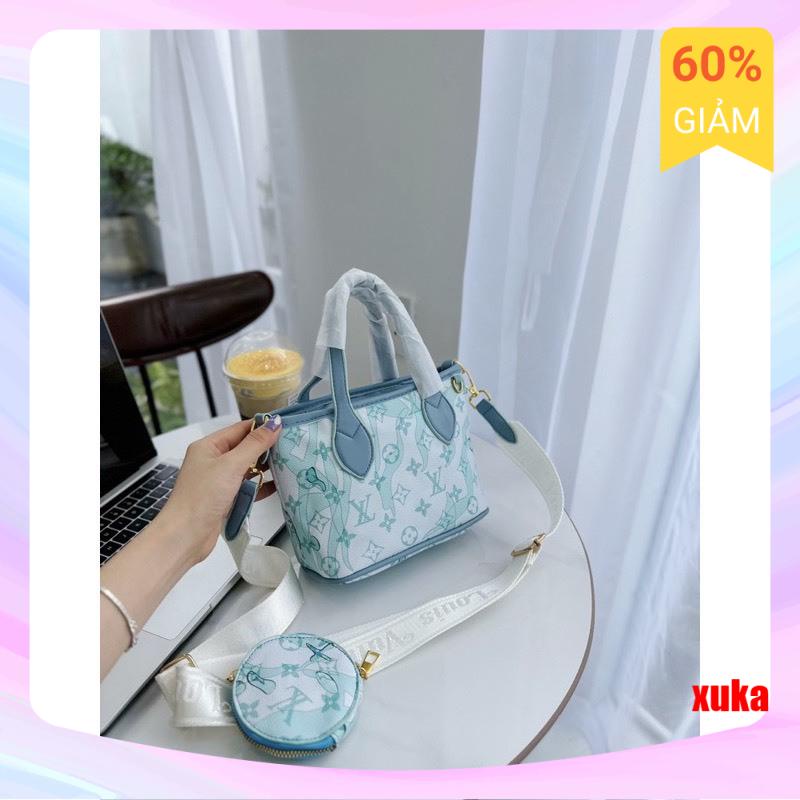 Set túi 2 món túi ví LV hàng chuẩn 11 chất liệu da PU quảng châu cao cấp SALE