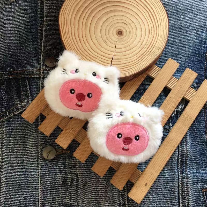 Kawaii Ví Đựng Tiền Xu Nhỏ Gọn Dễ Thương Màu Hồng Họa Tiết Hoạt Hình Moanag loopy Pory Nhồi Bông Dành Cho Bé Gái