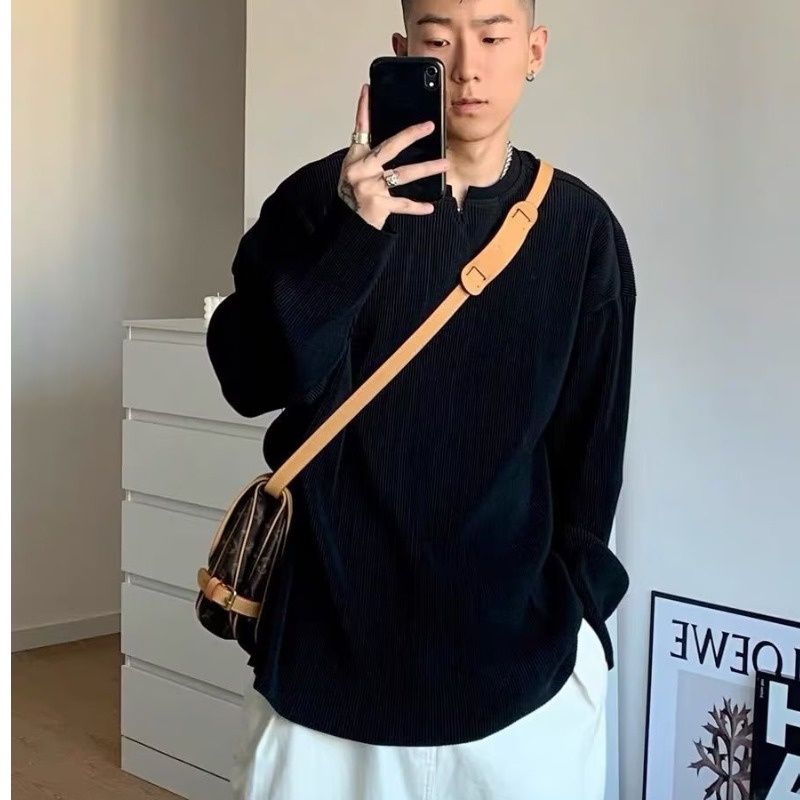 Áo Thun Dài Tay Màu Trơn Đơn Giản Thời Trang Cho Nam