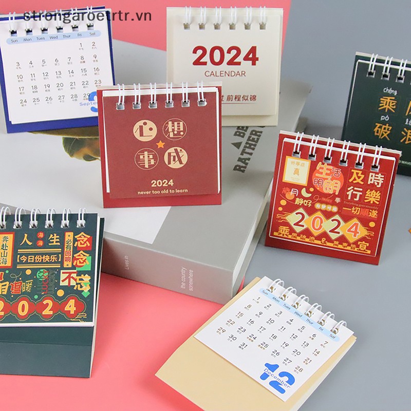 Lịch Để Bàn mini 2024 Dùng Trang Trí Văn Phòng / Trường Học
