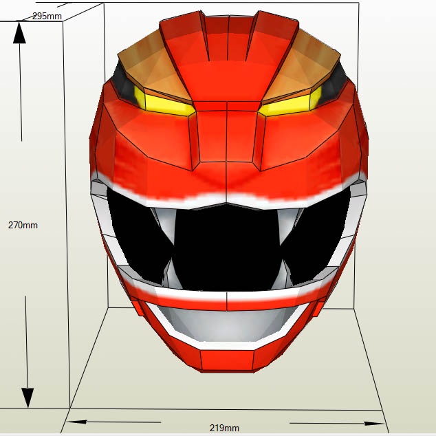 Mô hình giấy Super Sentai Mũ gao đỏ  Gaored Helmet