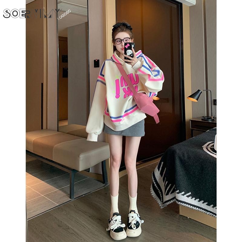 SOERVIMY Áo Khoác hoodie áo khoác nữ hoodie Popular INS trendy Fashion WWY23A0YEO 43Z231026