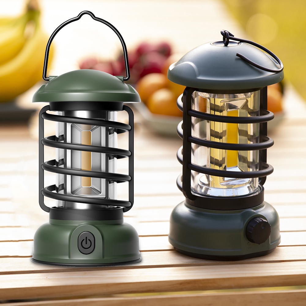 Đèn cắm trại không dây Đèn lều ngoài trời làm mờ vô cấp Bầu không khí gia đình Đèn lồng di động có tay cầm