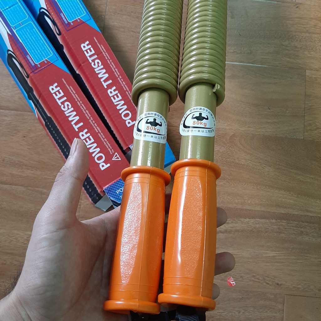 Gậy lò xo tập cơ tay 100kg Sơn Vàng , Đồ Long Đao, Dụng cụ bẻ tập cơ tay ngực tập