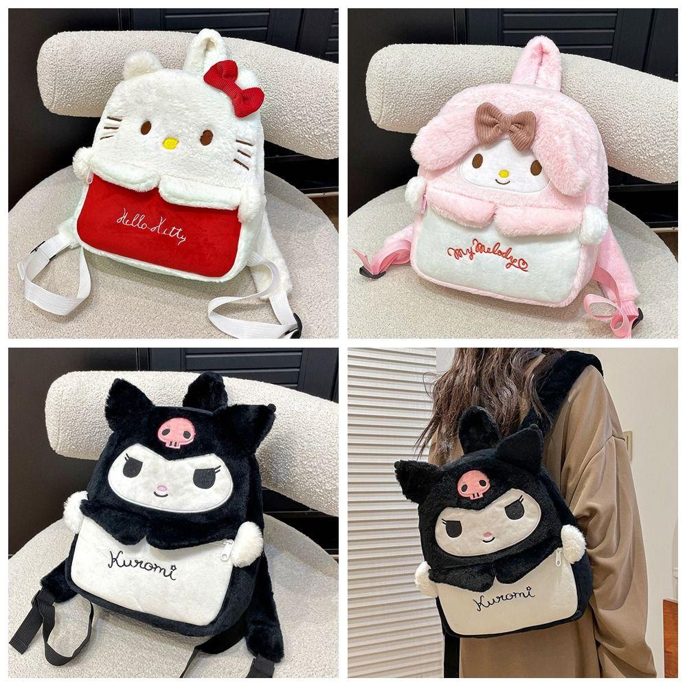 Ba Lô Đeo Vai Đi Học Cỡ Lớn Kiểu Hoạt Hình Mèo kt melody Nhồi Bông Dễ Thương Cho Bé Gái