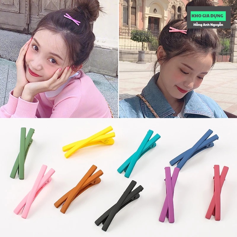 Kẹp cố định làm tóc chữ X, cố định tóc mái trang điểm, làm tóc phong cách hàn cho phái đẹp