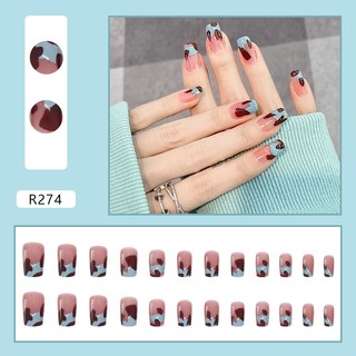 Bộ 24 móng tay giả màu gradient thời trang