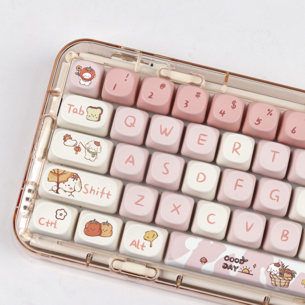 Autumn Puppy Keycaps MOA Profile Hoạt Hình Dễ Thương PBT DYE SUB Bàn Phím Cơ Keycap