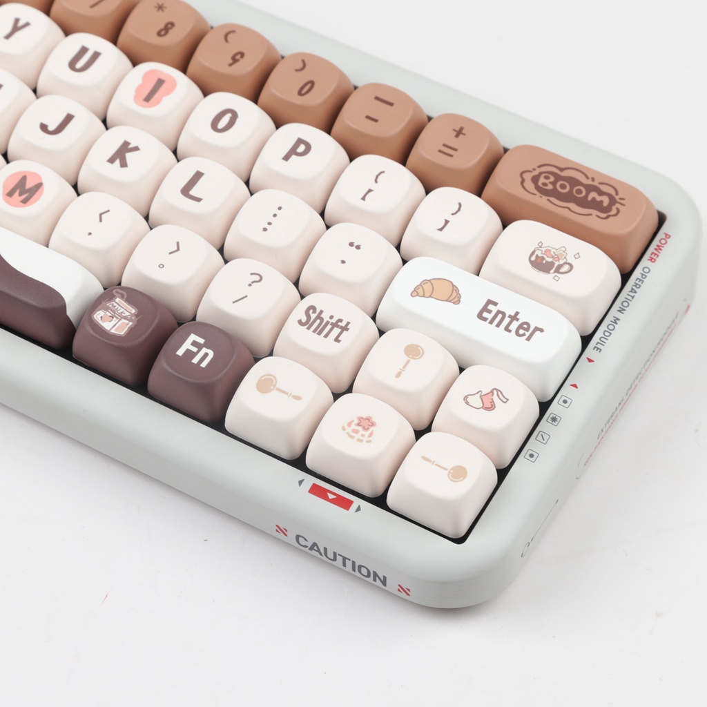 Chocolate Coffee Keycaps MOA Profile Hoạt Hình PBT DYE SUB Bàn Phím Cơ Keycap