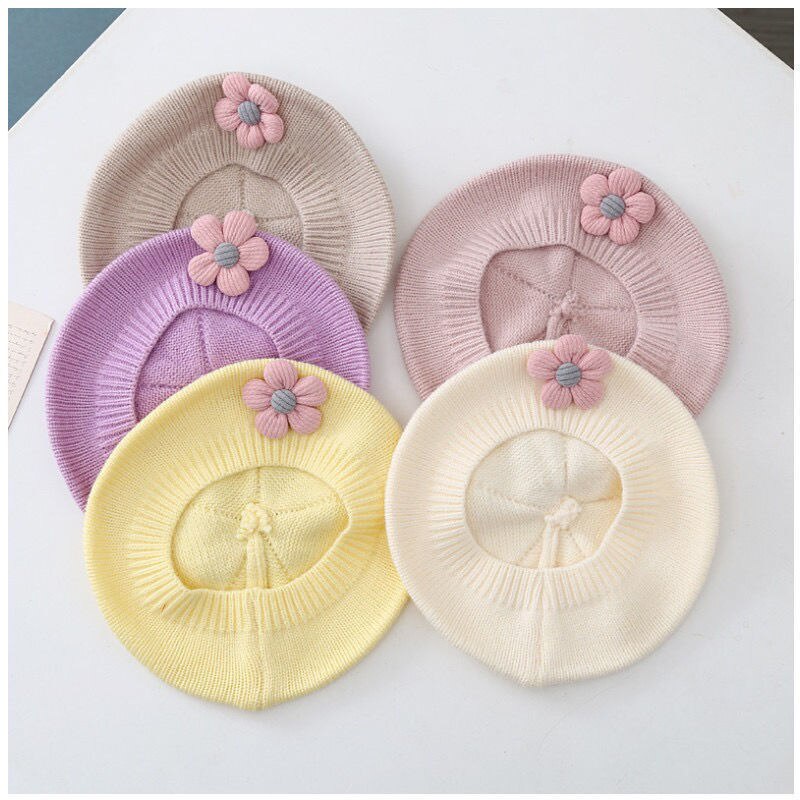 Mũ beret Ren Dệt Kim Dễ Thương, Thích Hợp Cho Bé Gái