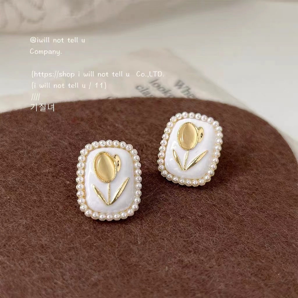 Bông Tai Mạ Bạc 925 Hình Hoa tulip Mẫu Mới 2023