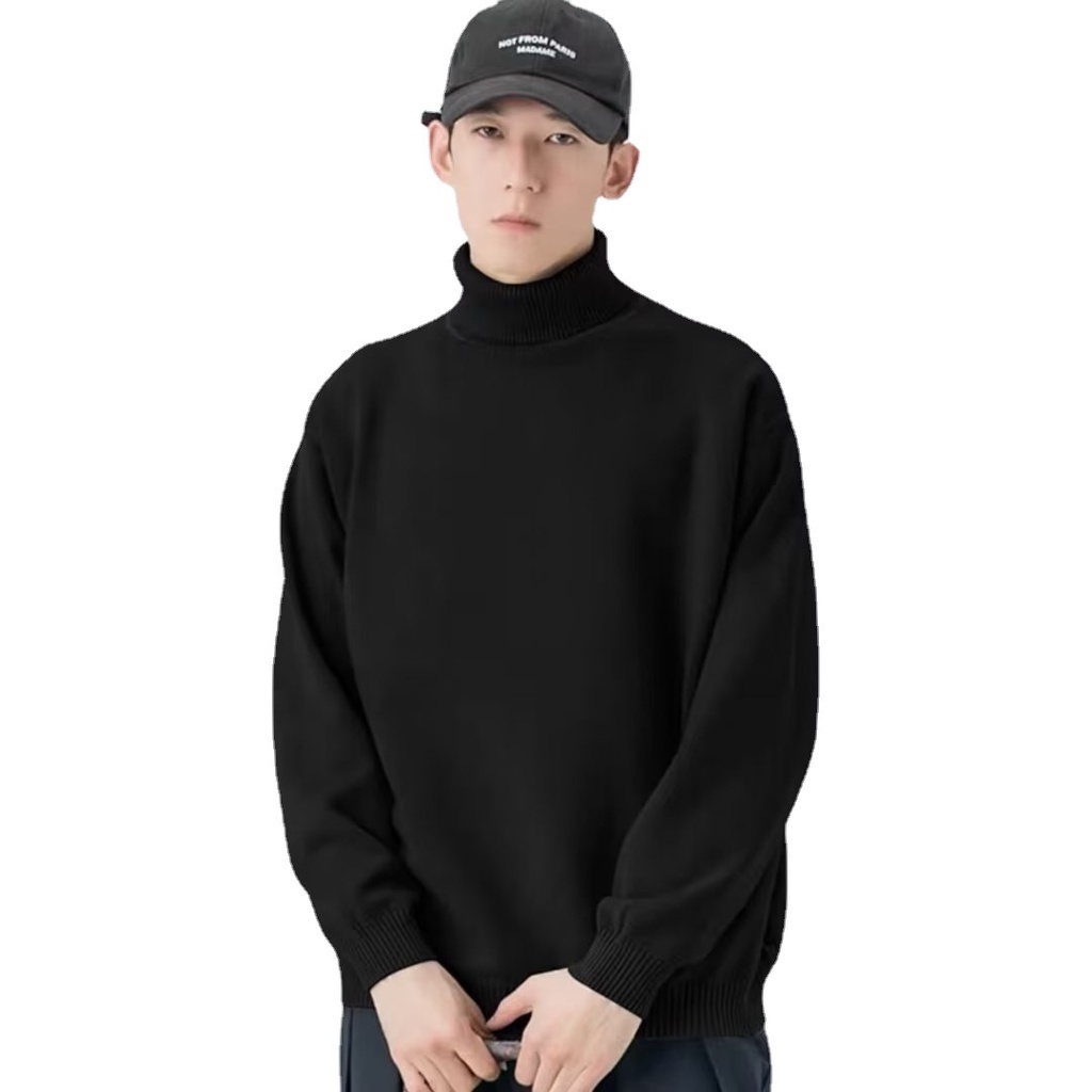 Áo Len Nam Cổ Lọ Tay Dài Dáng Rộng Màu Trơn Thời Trang Thu Đông Màu Sắc