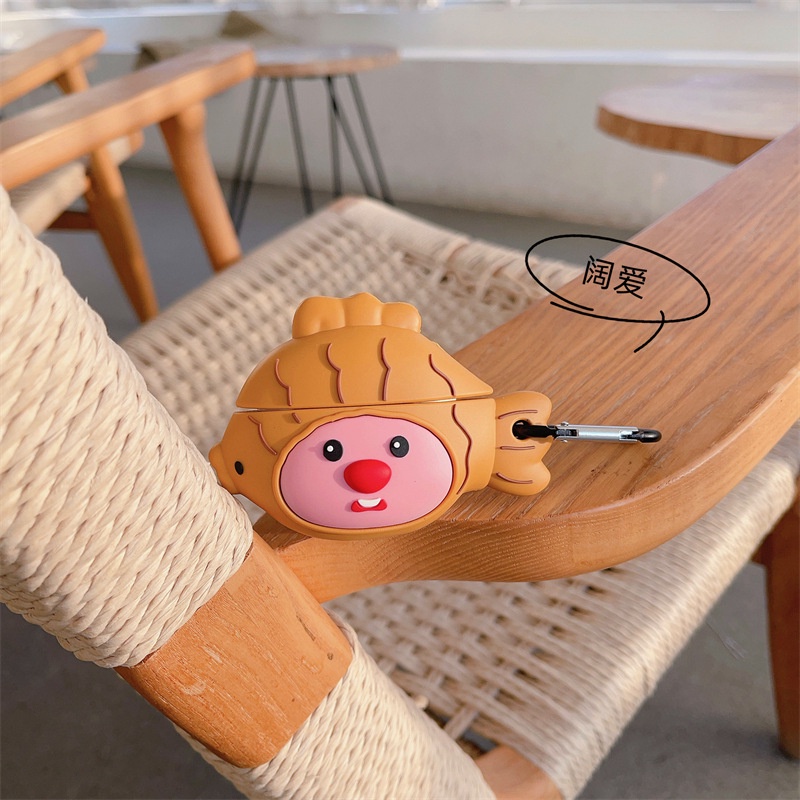 Vỏ Bảo Vệ Hộp Sạc Tai Nghe airpods 1 2 3 pro pro2 airpods3 i12 i13 inpods 12 13 pro Hình taiyaki 3d Dễ Thương