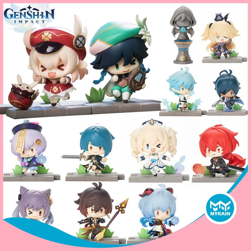 Hot game genshin Tượng Mô Hình Nhân Vật anime battlefield heroes Phiên Bản Hành Động klee / diluc / venti / fischl / Kaieya