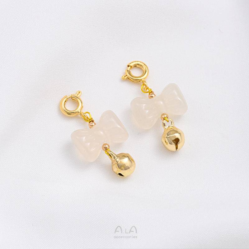 Mặt Dây Chuyền Mã Não Trắng Tự Nhiên Hình Cá koi Thỏ Dễ Thương