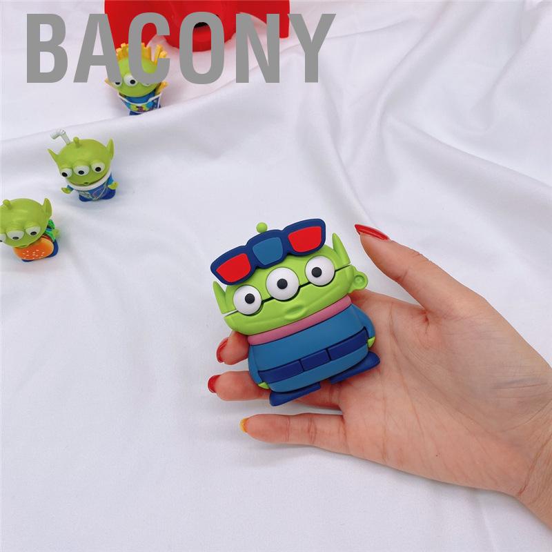 Bacony Cartoon Earbuds Case Silicone Cute 3 Eyed Monster Shape    Cover