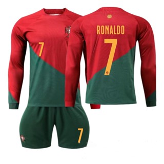 Áo bóng đá dài tay trẻ em Ronaldo Jersey Áo sơ mi bóng đá dài tay mùa thu đông