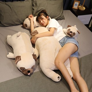 Thú nhồi bông hình chú chó pug đang nằm dễ thương