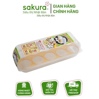 Khay đựng trứng 10 ngăn có nắp đậy Nhật Bản