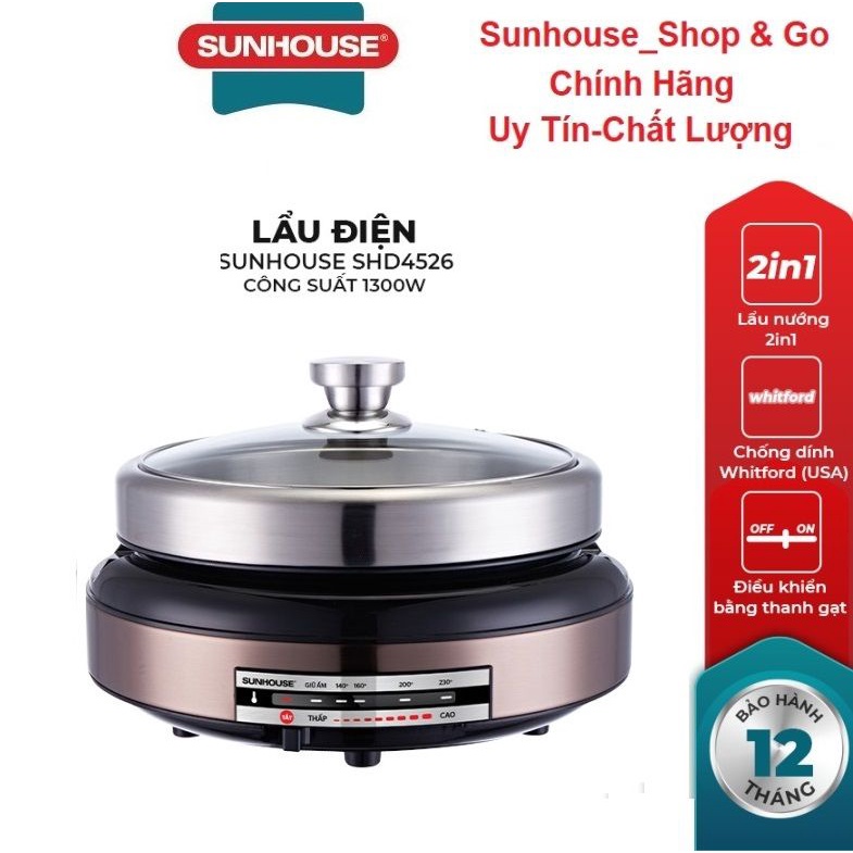 Lẩu điện sunhouse SHD4526_Hàng chính hãng