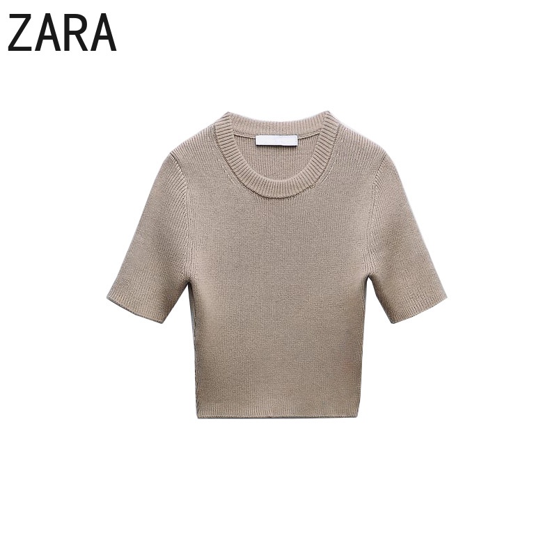 Zara Áo Dệt Kim Ngắn Tay Cổ Tròn Thời Trang Dành Cho Nữ 9598291