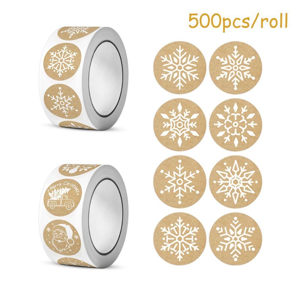 Set 1 500 Nhãn Dán Tự Dính Hình Bông Tuyết Trang Trí Quà Giáng Sinh