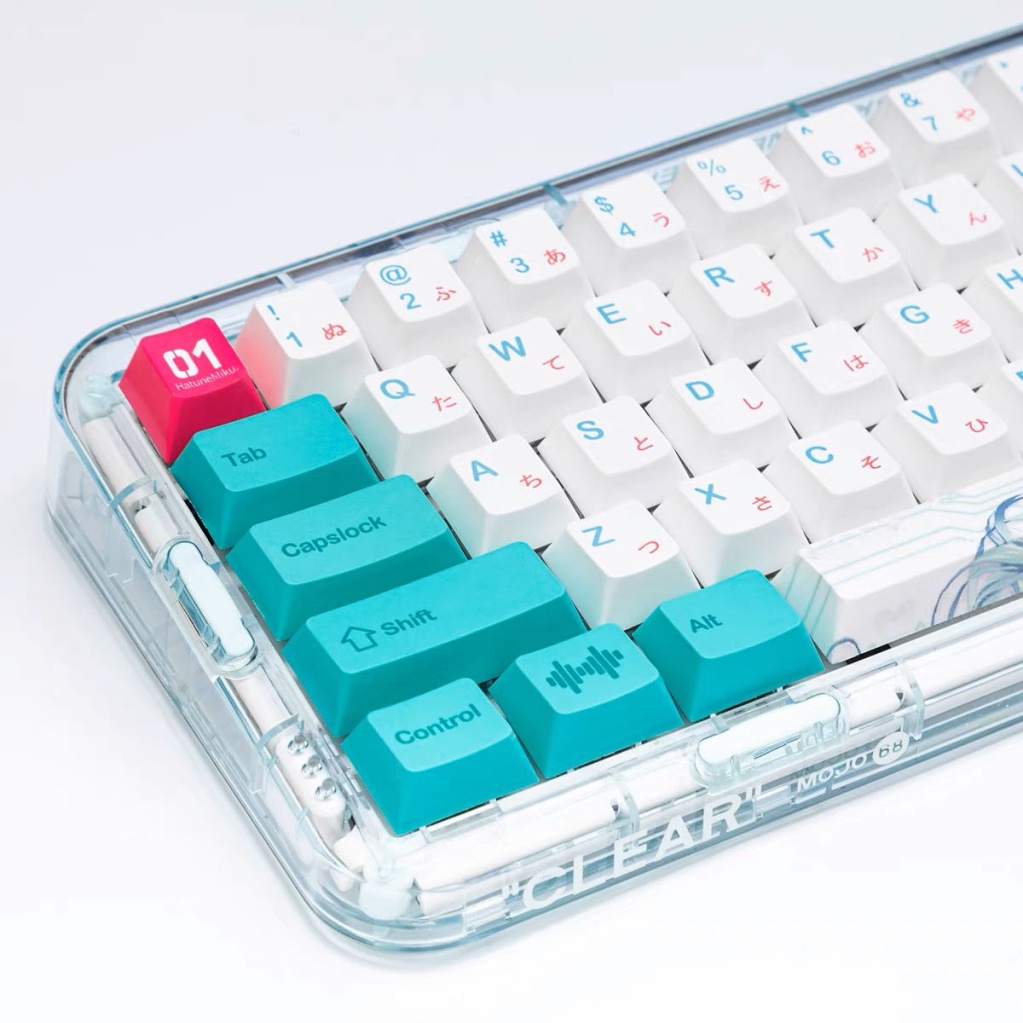 Keycap chủ đề Hatsune Miku miku, keycaps 141 phím, chiều cao CHERRY, thăng hoa PBT, phù hợp với bàn phím phím 87/68/84/104/108 ​