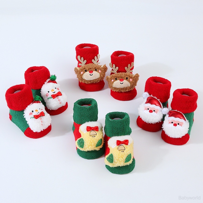 Vớ cotton In Họa Tiết Giáng Sinh Dễ Thương Cho Bé Sơ Sinh